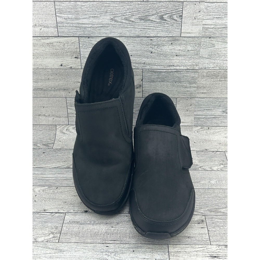 Aetrex Shoes‎ Womens Size 7.5-8 Leather Faux Fur Lined Comfort Slip On Walking